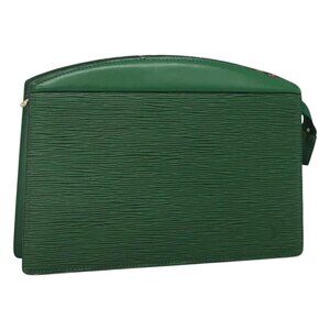 LOUIS VUITTON Epi Trousse Crete Pouch Green M48404 LV Auth EC374